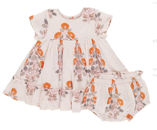 Pink Chicken Baby Girls Niley Dress Set Cloud Bouquet Floral