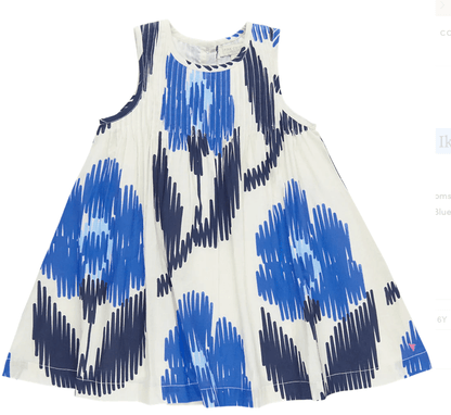 Pink Chicken Girls Jaipur Dress - Blue Ikat