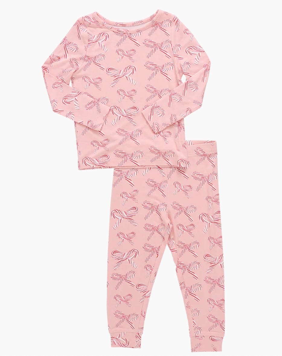 Pink Chicken CANDY CANE BOWS Bamboo PJ's