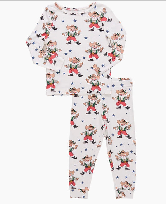 Pink Chicken Western Santa Bamboo PJ's