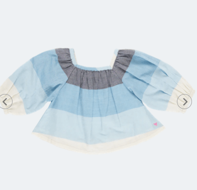 Pink Chicken GIRLS LEXI TOP - OCEAN STRIPE