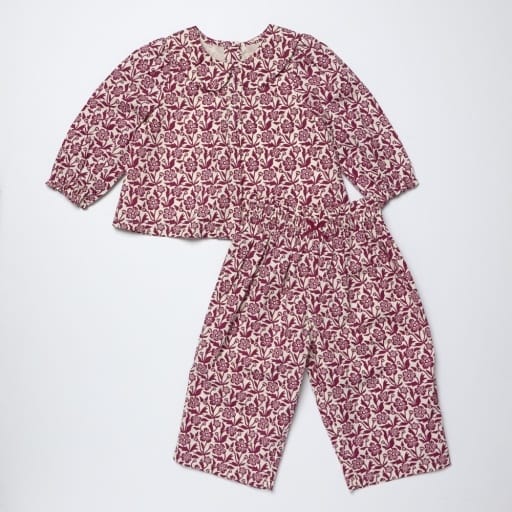 PINK CHICKEN Dawson 2-pc Set Burgundy Climbing Floral