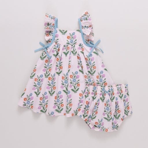 PINK CHICKEN Pink Dewdrop Block Print
