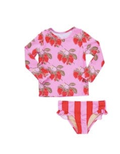 Pink Chicken RASH GUARD SET  PINK WILD STRAWBERRIES
