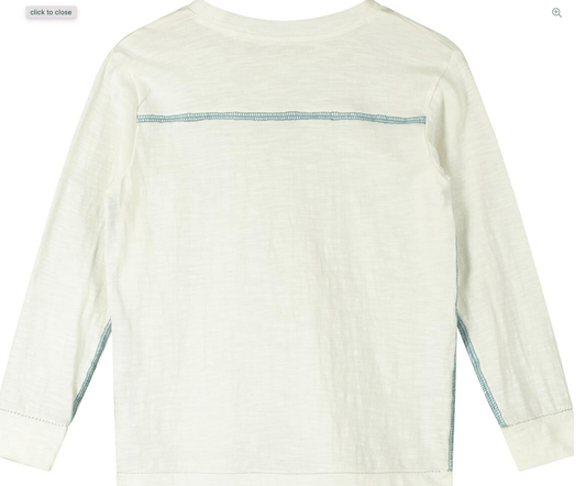 Poppet and Fox Contrast stitch long sleeve tee