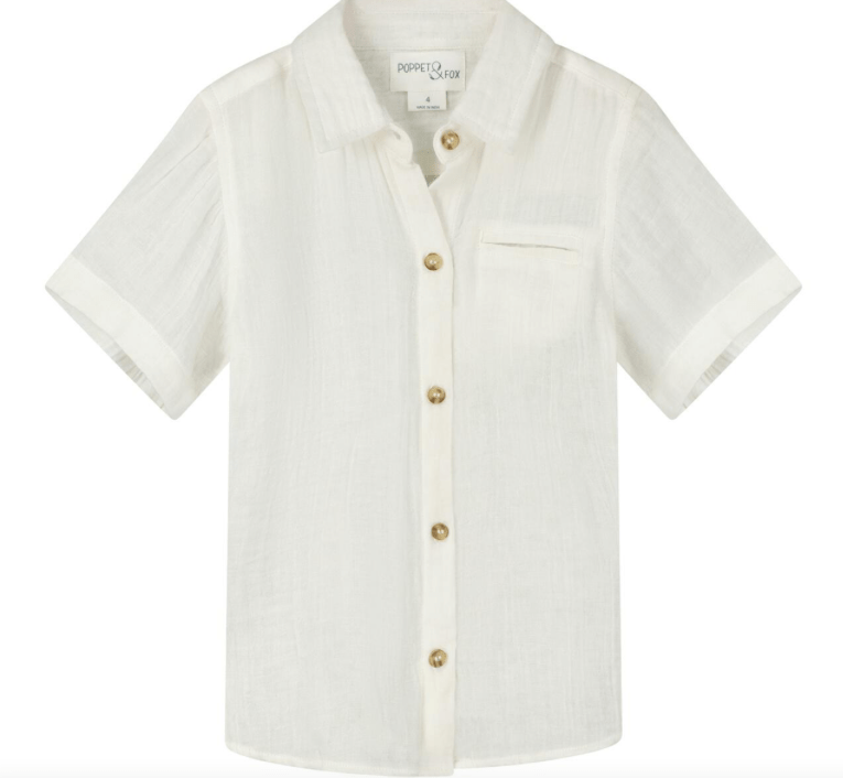 Poppet & Fox Poppet & Fox SS23 White Gauze Shirt
