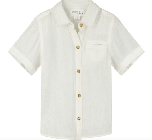 Poppet & Fox Poppet & Fox SS23 White Gauze Shirt