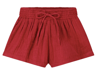 Poppet & Fox 2T / Distressed Red Poppet & Fox SS23 Distressed Gauze Shorts