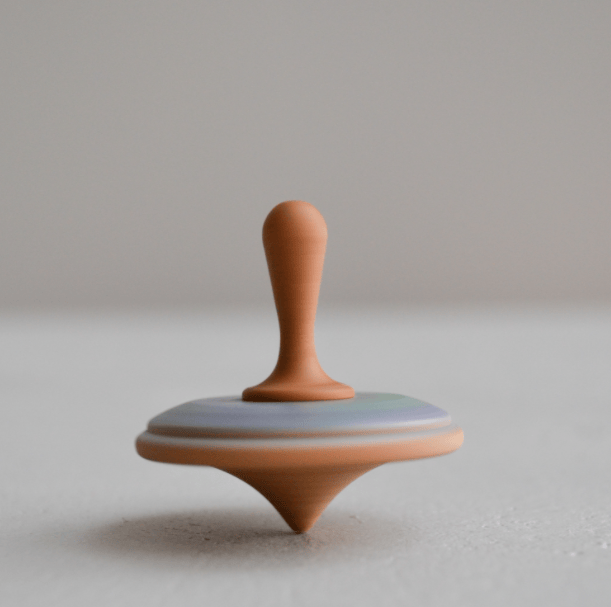 PoppyBabyCo Wooden Spinning Top Toy painted