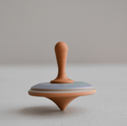 PoppyBabyCo Wooden Spinning Top Toy painted