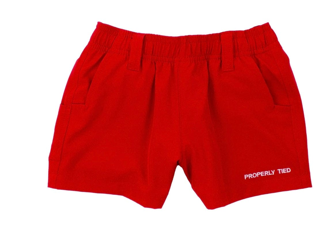 PROPERLY TIED Boys Pintail Short Red