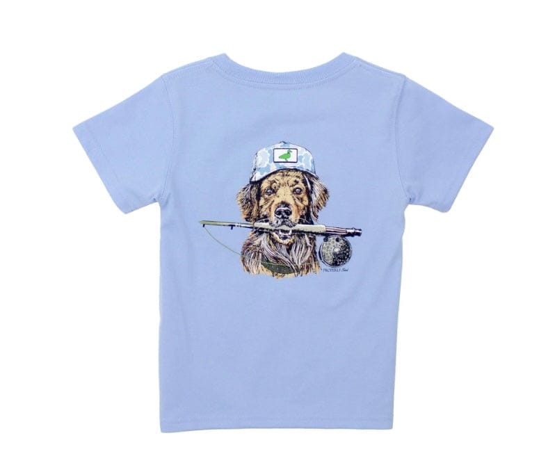 PROPERLY TIED Boys Fishing Buddy  Blue Tshirt