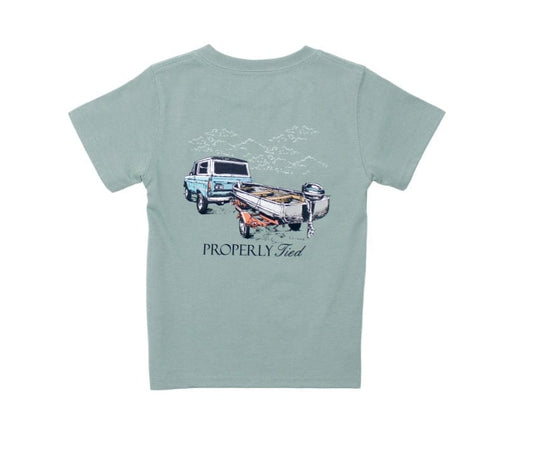 PROPERLY TIED Boys Towing The Line Fog Tshirt