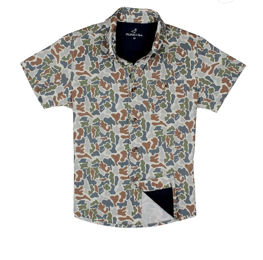 PROPERLY TIED Properly Tied Boys Boys-tops Boys Sportsman Field Shirt Terra Camo