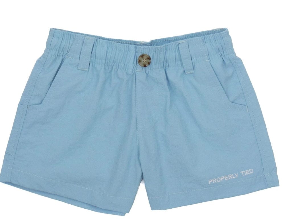 properly tied Boys Mallard Short Aqua