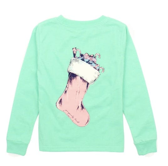 properly tied Girls Stocking Wash Green L/S T-shirt