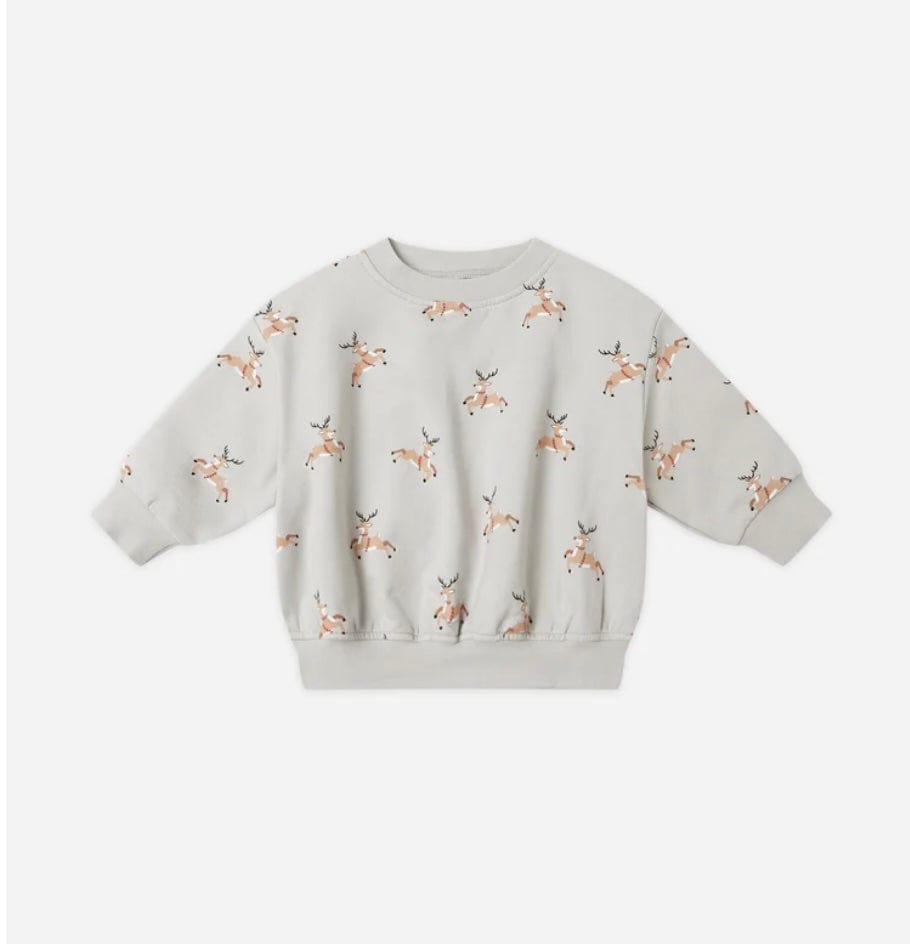 Quincy Mae Quincy Mae  Relaxed Fleece Sweatshirt  Reindeer
