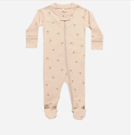 Quincy Mae Quincy Mae ZIP LONG SLEEVE SLEEPER FOOTIE RAINBOWS