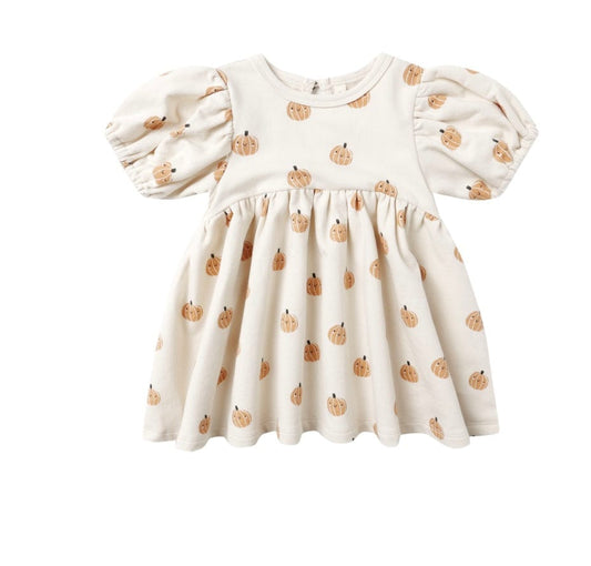 Quincy Mae DARLA DRESS SMILEY PUMPKINS