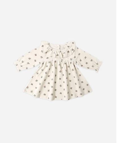 Quincy Mae VELOUR BABY DRESS  HOLLY BERRY