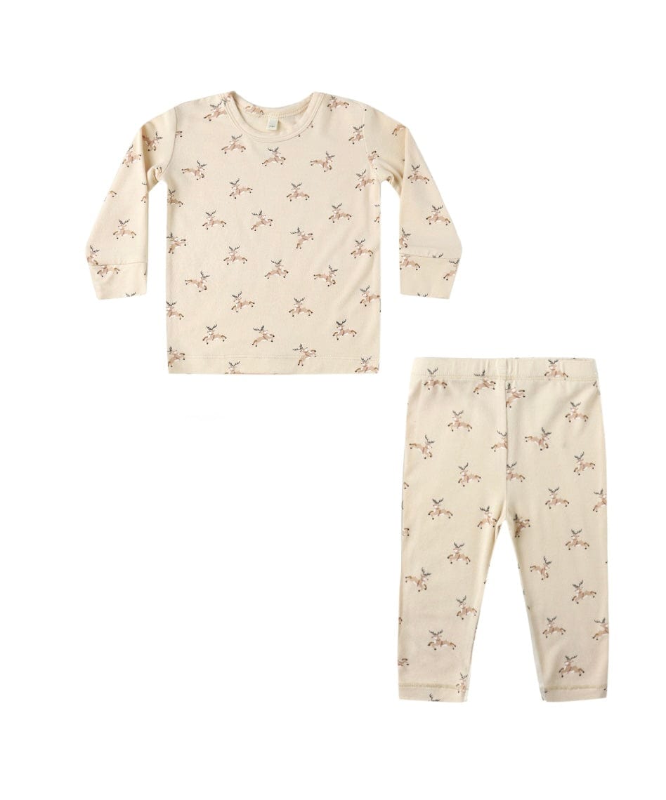 Quincy Mae BAMBOO PAJAMA SET REINDEER