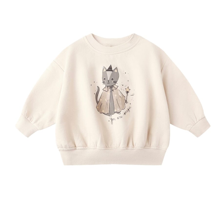 Quincy Mae RELAXED FLEECE SWEATSHIRT MAGIC CAT