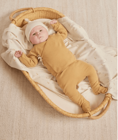 Quincy Mae Honey / NB Wrap Top & Footed Pant Set