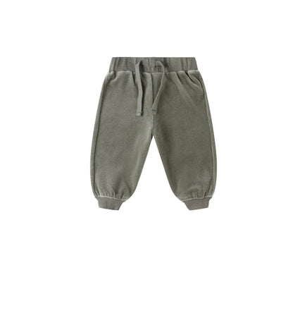 Quincy Mae VELOUR SWEATPANT FOREST