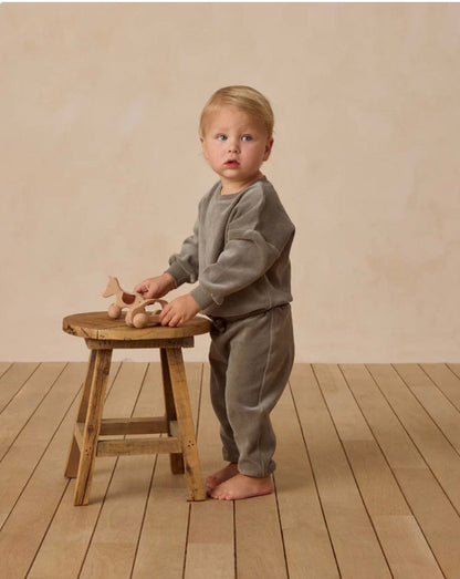 Quincy Mae VELOUR SWEATPANT FOREST