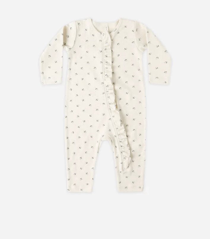 Quincy Mae RUFFLE JUMPSUIT BLUE DITSY