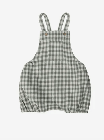 Quincy Mae Quincy Mae Hayes Romper-Sea Green Gingham