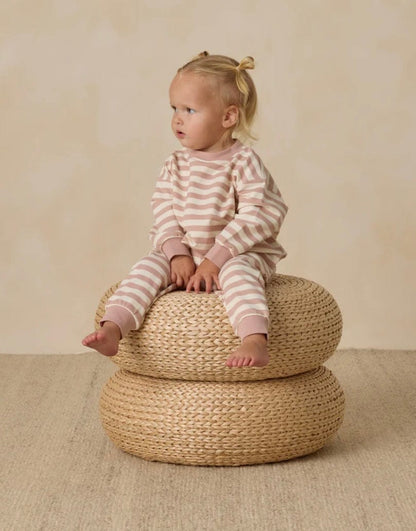 Quincy Mae Relaxed Sweatshirt Pink Stripe