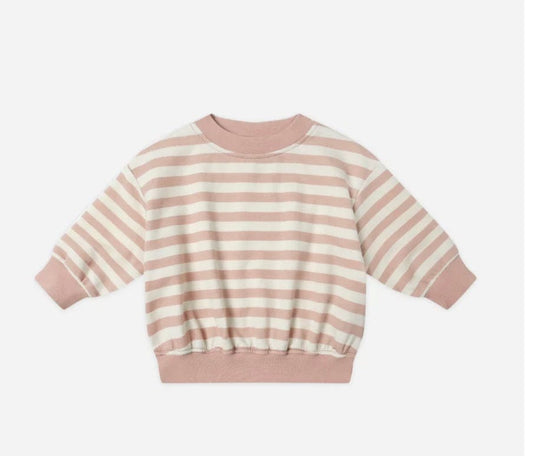 Quincy Mae Relaxed Sweatshirt Pink Stripe