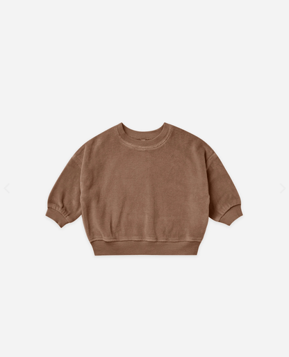 Quincy Mae velour relaxed sweatshirt