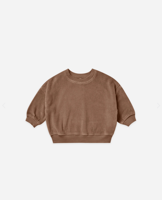 Quincy Mae velour relaxed sweatshirt