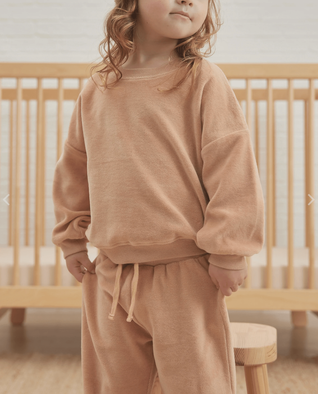 Quincy Mae velour relaxed sweatshirt