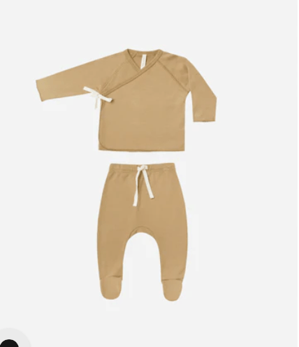 Quincy Mae Wrap Top & Footed Pant Set