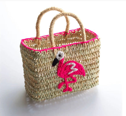 Rachel Riley Flamingo Straw Mini Bag