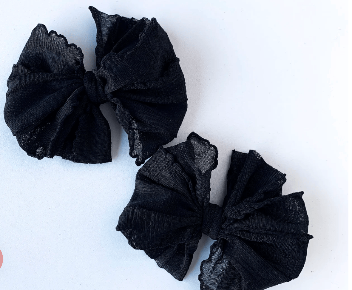 Rockin Royalty Black Rockin Royalty Bow clip set