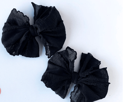 Rockin Royalty Black Rockin Royalty Bow clip set