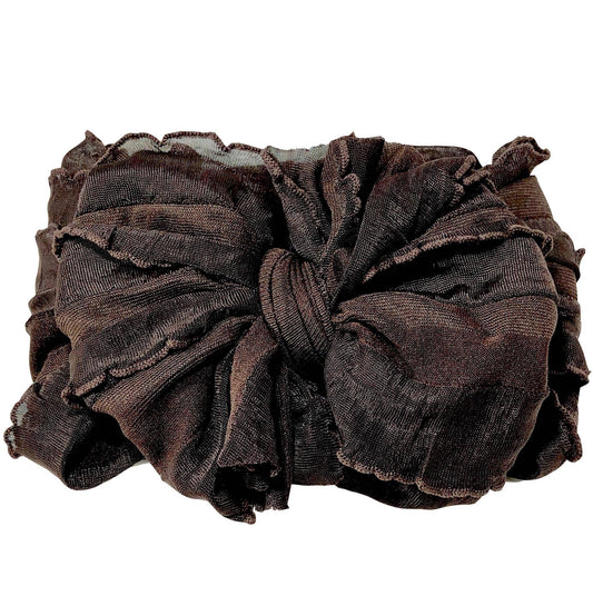 Rockin Royalty Brown Ruffled Headband P0239S
