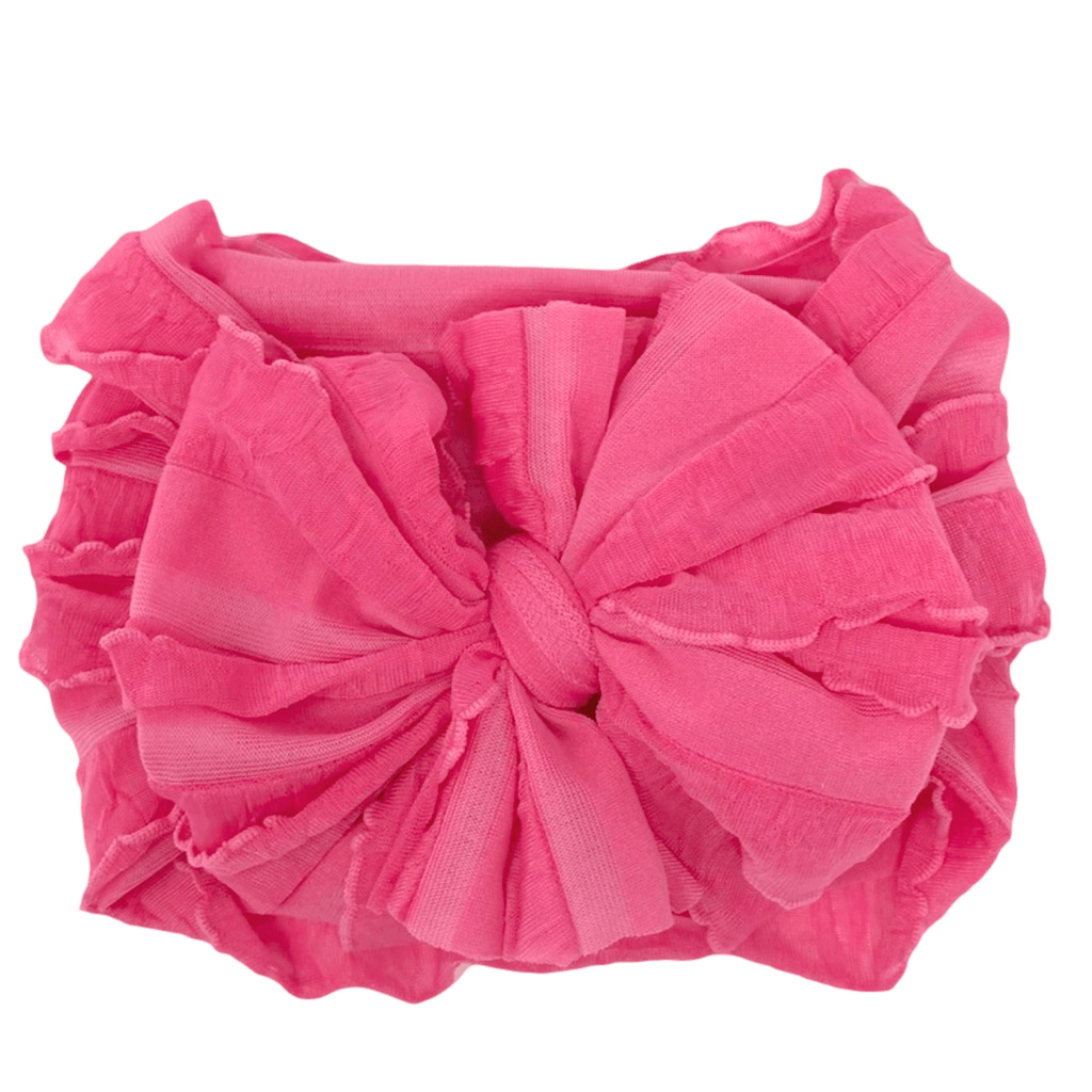 Rockin Royalty Candy Pink Ruffled Headband P0694S