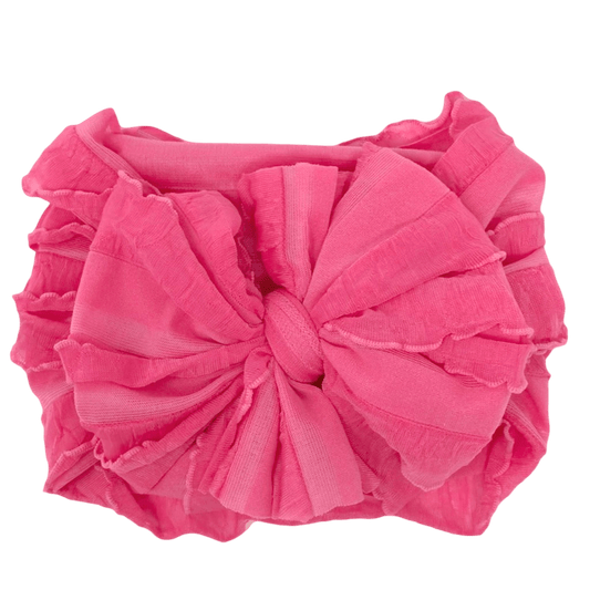 Rockin Royalty Candy Pink Ruffled Headband P0694S