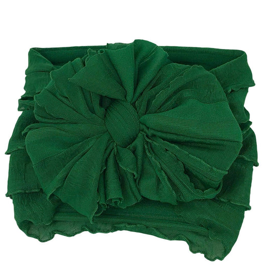 Rockin Royalty Christmas Green Ruffled Headband