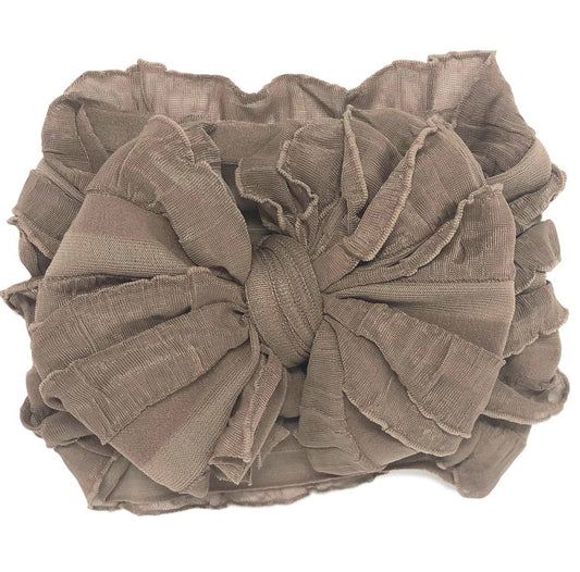 Rockin Royalty Mocha Ruffled Headband