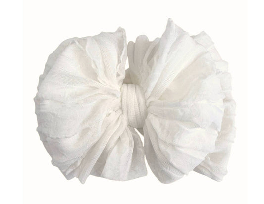 Rockin Royalty Off White Ruffled Headband