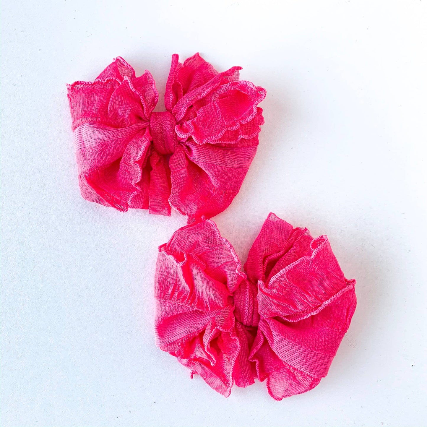 Rockin Royalty Ruffle Clip Set- Hot Pink