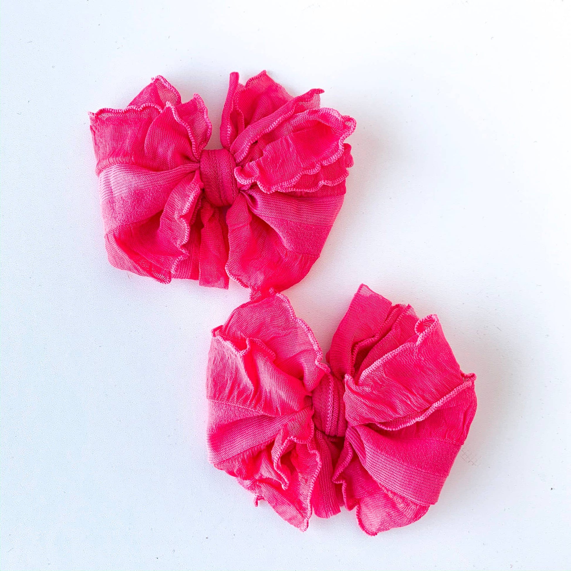 Rockin Royalty Ruffle Clip Set- Hot Pink