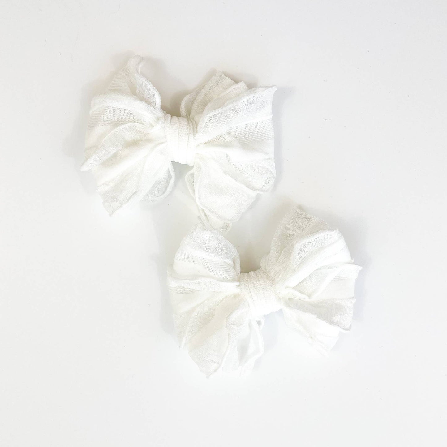 Rockin Royalty Ruffle Clip Set- Off White
