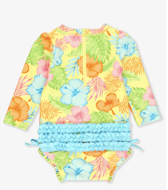 Ruffle Butts Ruffle Butts Happy Hula Rash Guard Suit